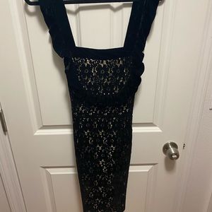 Black velvet dress from Anthropologie